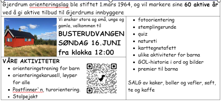 GJERDRUM O-LAG FEIRER 60 ÅR.